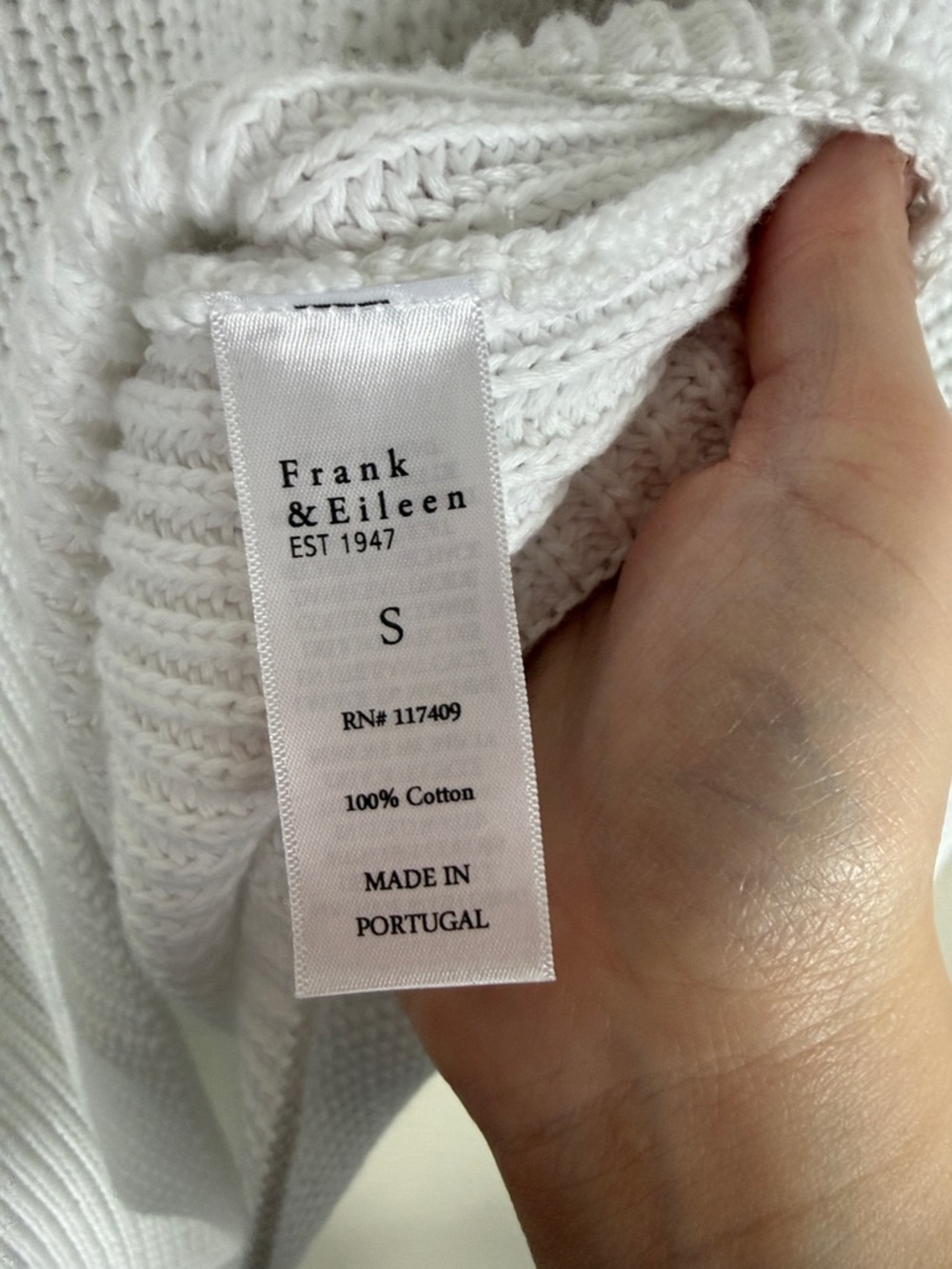Frank & Eileen Montecito Sweater White Knit Pullover - Picture 8 of 11